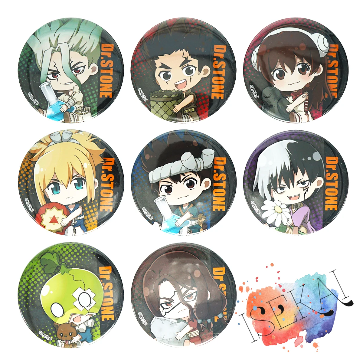 Dr. STONE значок аниме Ishigami Senku Kohaku хром Suika Taiju Oki Yuzuriha Ogawa Gen Tsukasa Shishio металлический значок брошь булавки