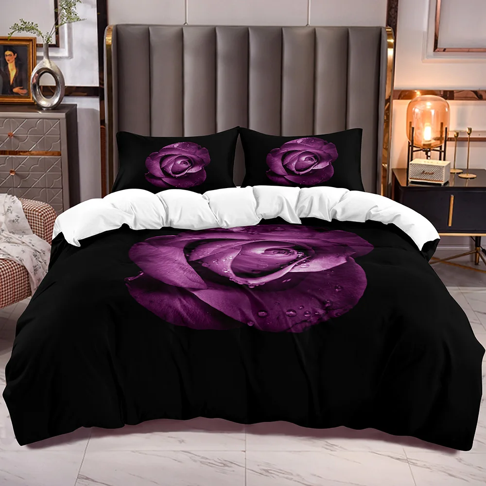 

Floral Duvet Cover Sets with Flowers Print Bedding Comforter Cover Sets with Floral Garden Theme Bedding Quilt Cover Zipper