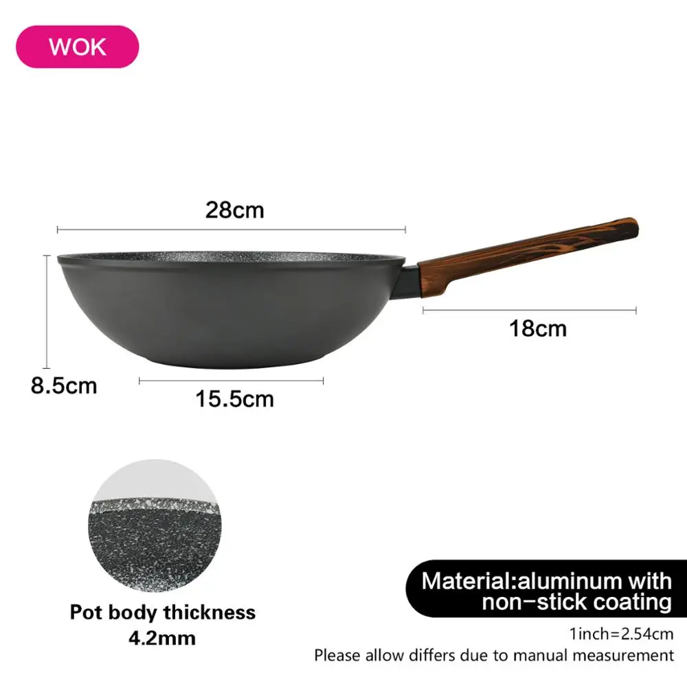 Кастрюля для вок серии FISSMAN CAPELLA с черным мраморным покрытием индукционная