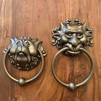 door knocker vintage 3d taotie pattern gate handle vivid resin dragon mouth beast face door ring gate handle ring for home decor