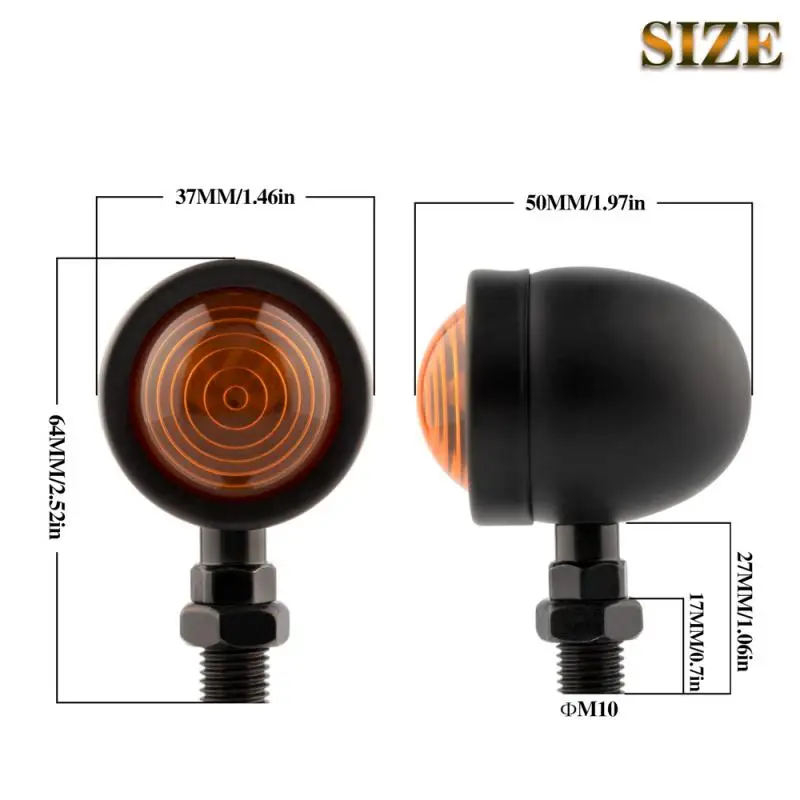 2 шт. мотоциклетный указатель поворота светильник в стиле ретро Bullet Flashers