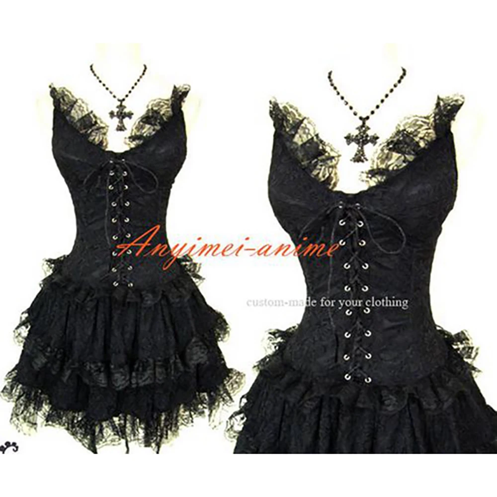 

fondcosplay Gothic Lolita Punk Fashion black cotton Corset skirt Dress Cosplay Costume Tailor-made[CK1256]