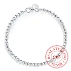 100% реальные 925 стерлингового серебра браслет для женщин и мужчин, Homme, диаметр 4 мм, Новинка! Фигурные бусины цепи браслеты на руку и щиколотку классические Pulsera De Mujer; Большие размеры