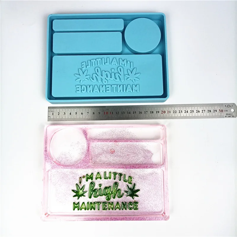 

DIY Crafts Storage Container Epoxy Resin Mold Letters Makeup Tray Silicone Mould