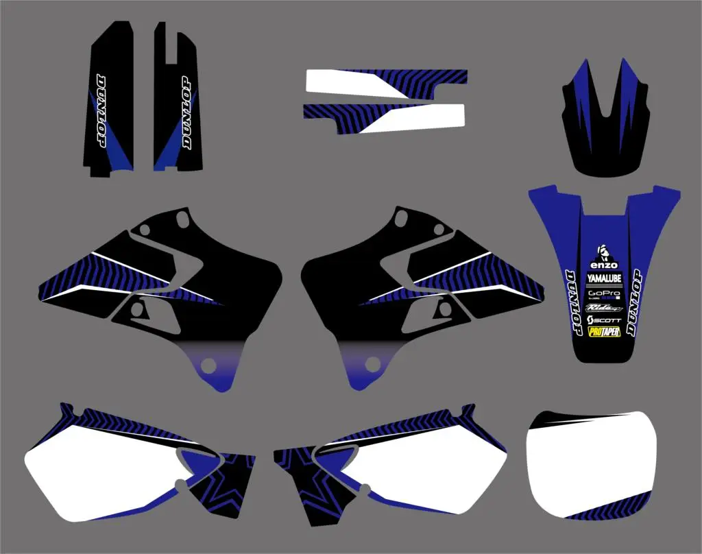 0354 New Style TEAM GRAPHICS & BACKGROUNDS DECAL STICKER Set Kits for Yamaha YZ125 YZ250 1996 1997 1998 1999 2000 2001