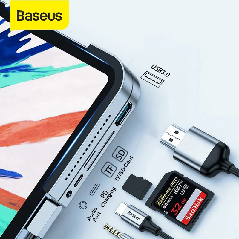 Baseus USB C концентратор до 3 0 совместимому с HDMI HUB для iPad Pro Type хаб MacBook док станция Multi