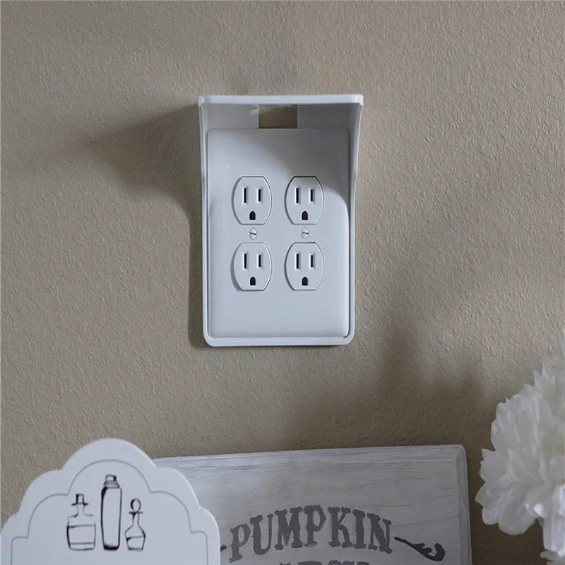 Новый переключатель Белый ABS материала гнездо стойку конечной полка с розеткой