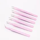 Антистатический изогнутый Прямой пинцет из нержавеющей стали, пинцет для бровей, ручной Пинцет для дизайна ногтей, удобные инструменты