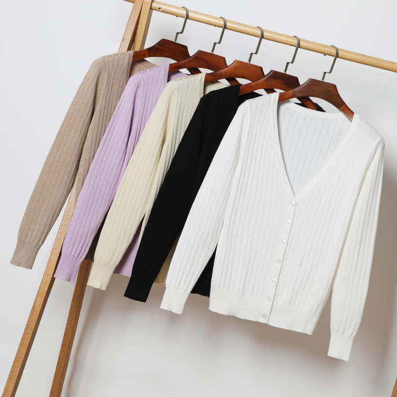 Модный Дизайн Женский вязаный кардиган с v-образным вырезом пальто длинными