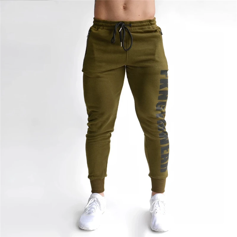 

2021 Autumn Gyms Men's Pants Joggers Skinny Sweat Pants printing Tights Sweatpants For Men Side Zipper Sheer Trouser Pants