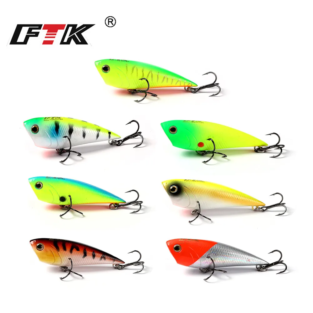 

FTK 3D Eyes Popper Fishing Lure 70mm-7g high carbon steel Treble hook Crankbait Wobblers Tackle Floating Topwater For Fishing