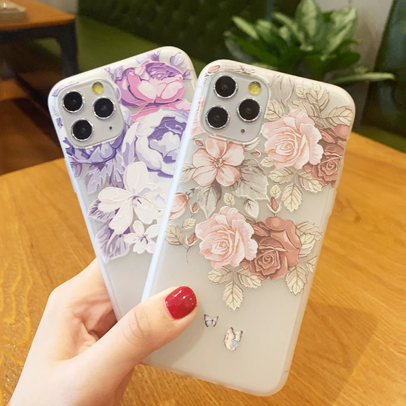 Чехлы для телефонов с 3D тиснением iPhone 11 Pro X XS Max XR 7 8 6s Plus мягкий Ультратонкий