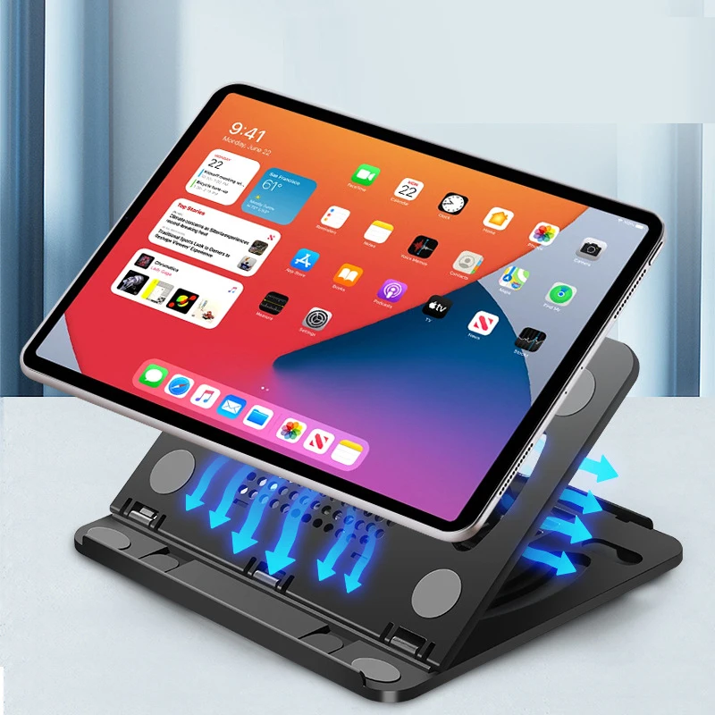 

Hot Selling Adjustable Laptop Computer Stand Foldable Laptop Riser Notebook Holder Stand with 8-level Height