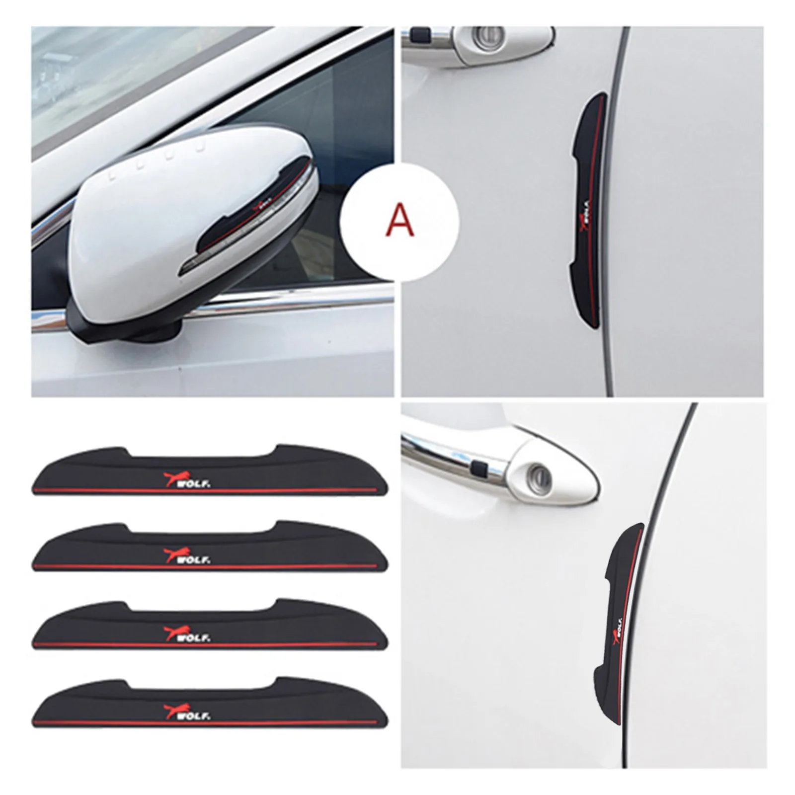 

4 шт., защитная полоса для дверей автомобиля, защита от царапин, автомобильные резиновые наклейки на бампер, Защита краев автомобиля, украшен...