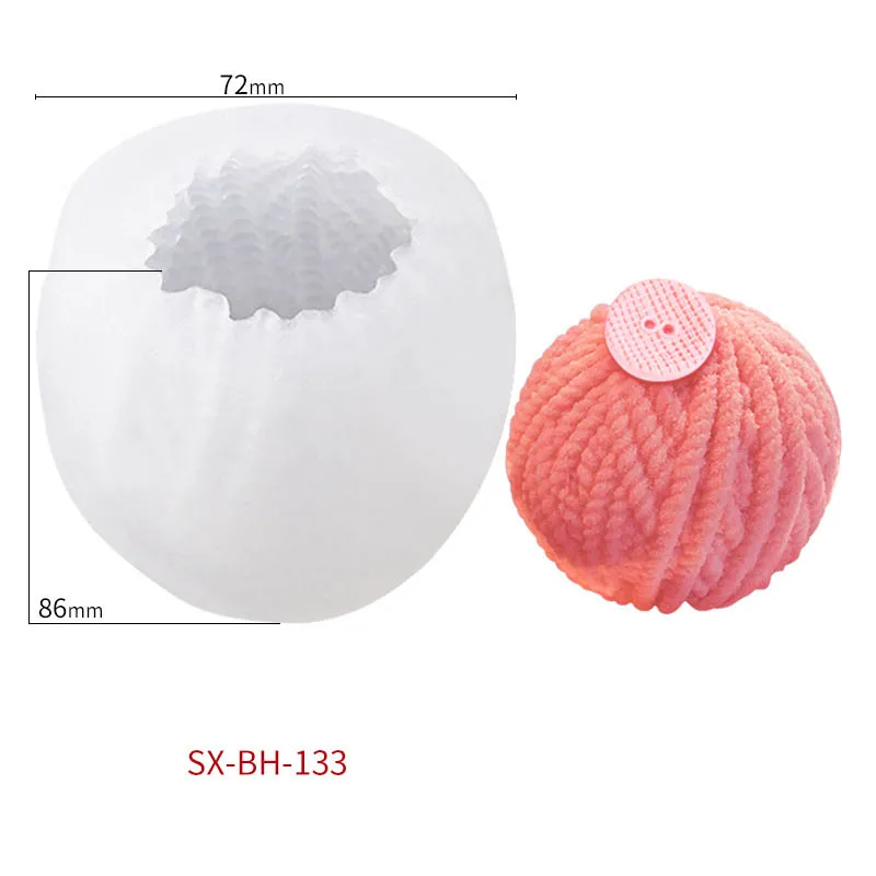 

3D Wool Ball Silicone Mold Creative Multi-purpose DIY Handmade Soap Mould Suitable for Candle Cake Dessert Making I88