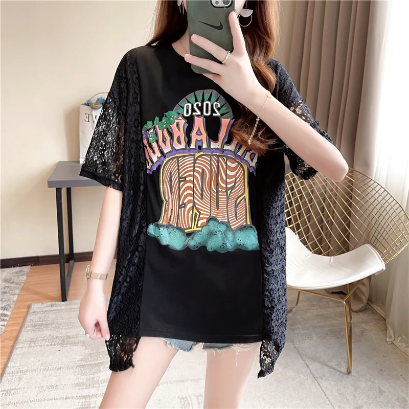 Футболка женская с коротким рукавом и круглым вырезом повседневный