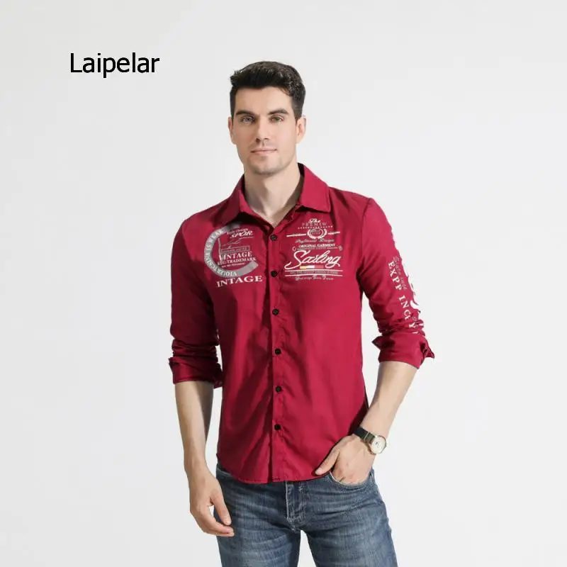 Размера плюс S 5Xl Новый Повседневное Для мужчин печати рубашки с отложным
