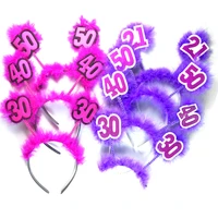 event party decoration birthday headband feather decoration hair accessories fun birthday party 21 30 40 50 favors supplies