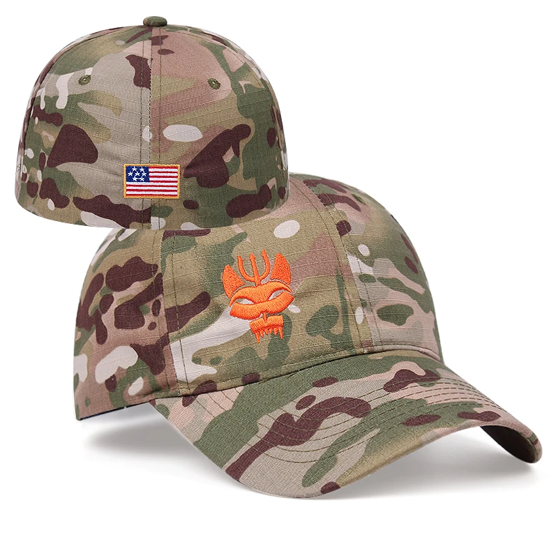 

Men's Military Camouflage Outdoor Tactical Baseball Cap Hunting Skeleton Trucker Cap Adjustable Rebound Visor Men's Women's