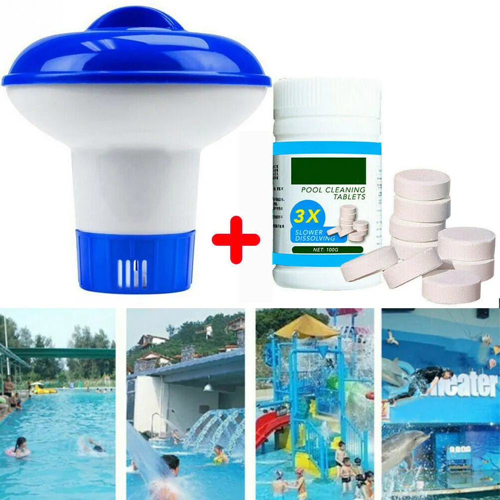 

Pool Cleaning Floating with 100g Purifier Tablets Swimming Pool Chlorine Dispenser Kit SER88