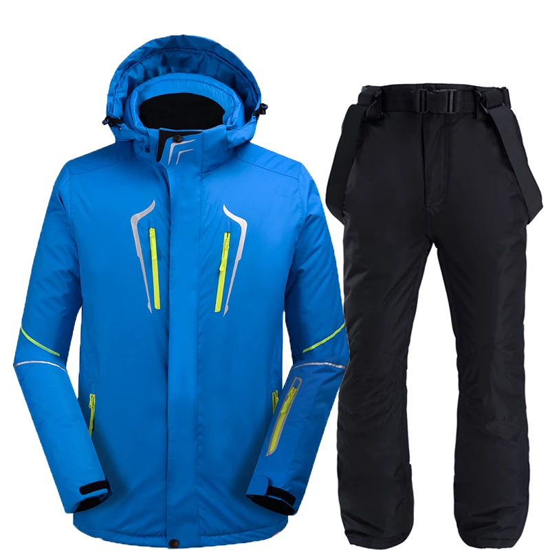 Брендовый лыжный костюм для мужчин зимний комплект одежды толстая