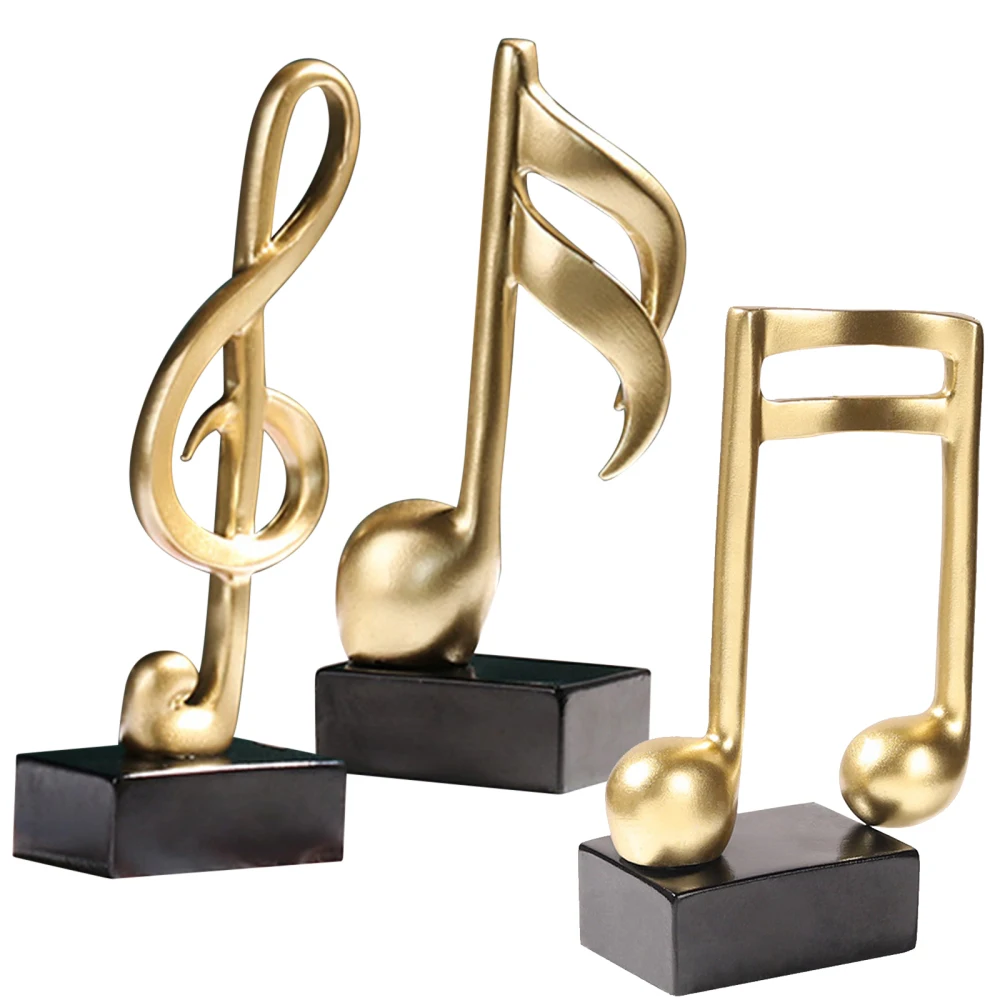

Music Doll Decorations Resin Desk Ornaments Miniature Model Souvenir Gift Creativity Home Craft 3 Pieces Musical Notes