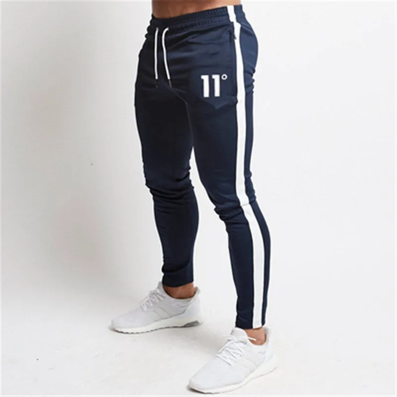 Hot sale solid casual Mens Casual Slim Fit Tracksuit Sports Solid Male Gym Cotton Skinny Joggers Sweat Casual Pants Trousers