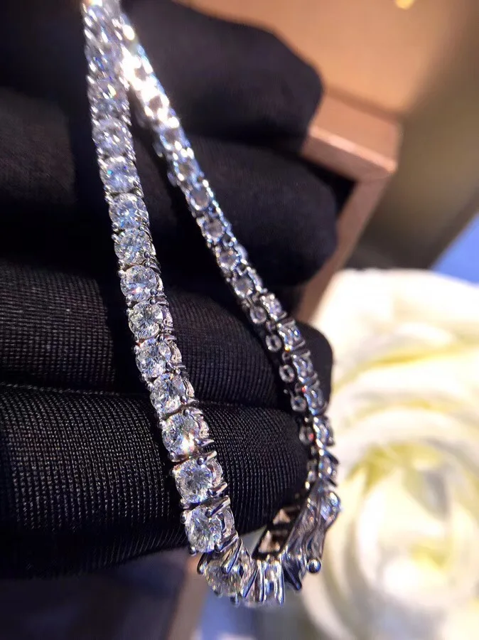 

TB264 0.1/0.3/0.5carat/pcs small stone Luxury NSCD Simulated Gem, 925 sterling silver bracelets,charm bracelets tennis bracelet