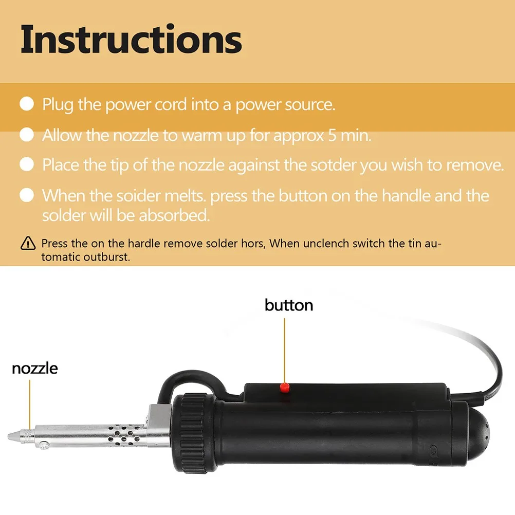 

Durable Special Machine Desoldering Tool Vacuum 220V 30W 80*55*280mm Accessories Electric Iron Welding Pump Tool