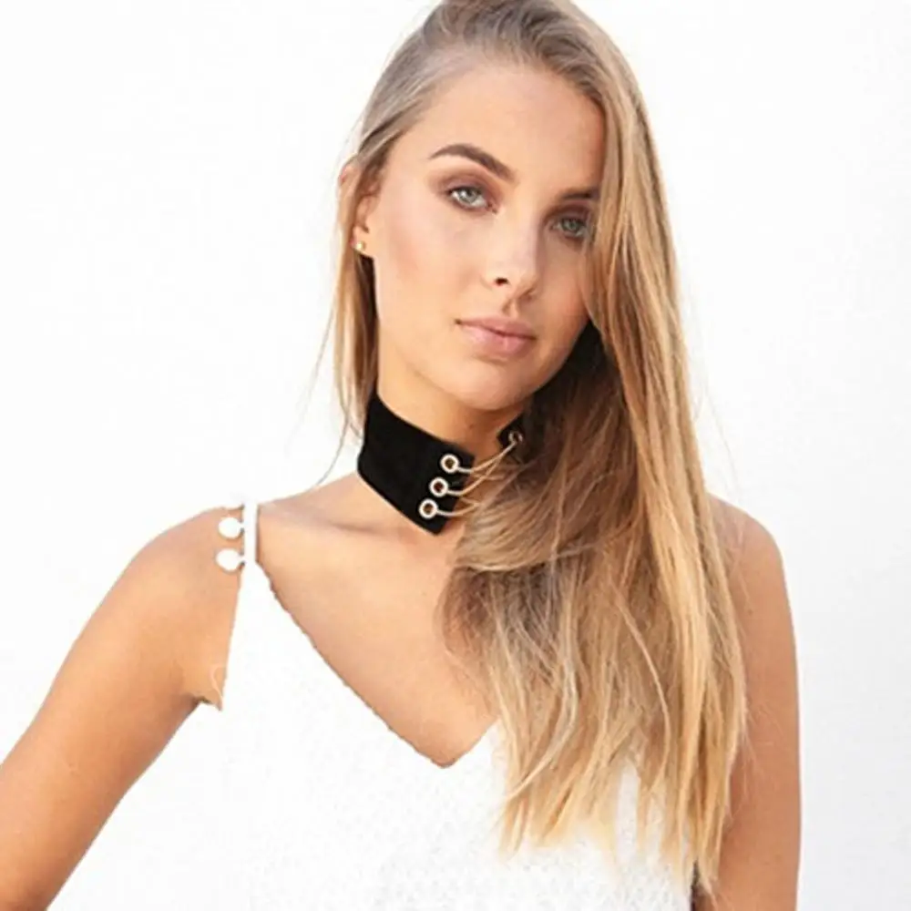 Черное красное белое ожерелье в стиле панк кожаный Готический ошейник Женский