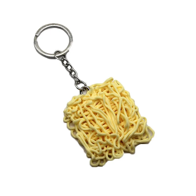 

Cute Crafts Simulation Instant Noodles Resin Keychain Creative Round Food Key Chain Pendant Jewlery Keyring