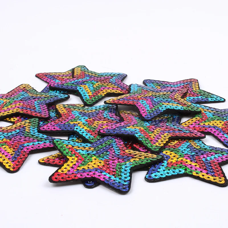 10 шт./лот патчи с блестками и звездами наклейки для пришивания помощью утюга