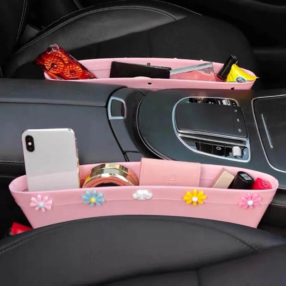 

2021 Seat Gap Pu Case Storage Bag Car Organizer Cute Universal Car Seats Gap Bag Car Accessories High Quality Storage Bag