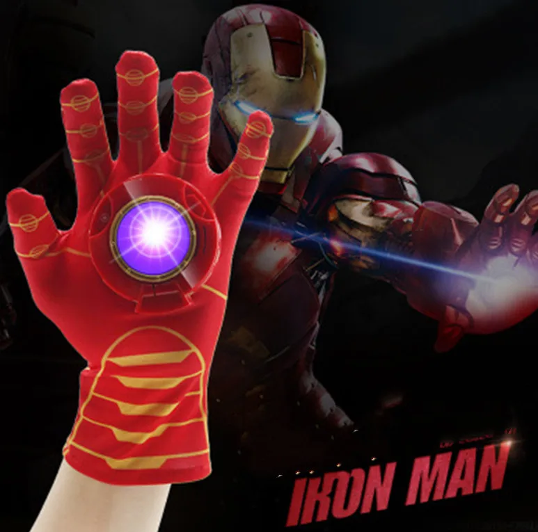 Illuminated Iron Man Лидер продаж; Детский карнавальный костюм «Человек-паук»; перчатка «Человек-паук»; «Бэтмен»; «Супермен»; пусковые устройства; игрушечный излучатель; подарок на Хэллоуин - Цвет: Illuminated Iron Man