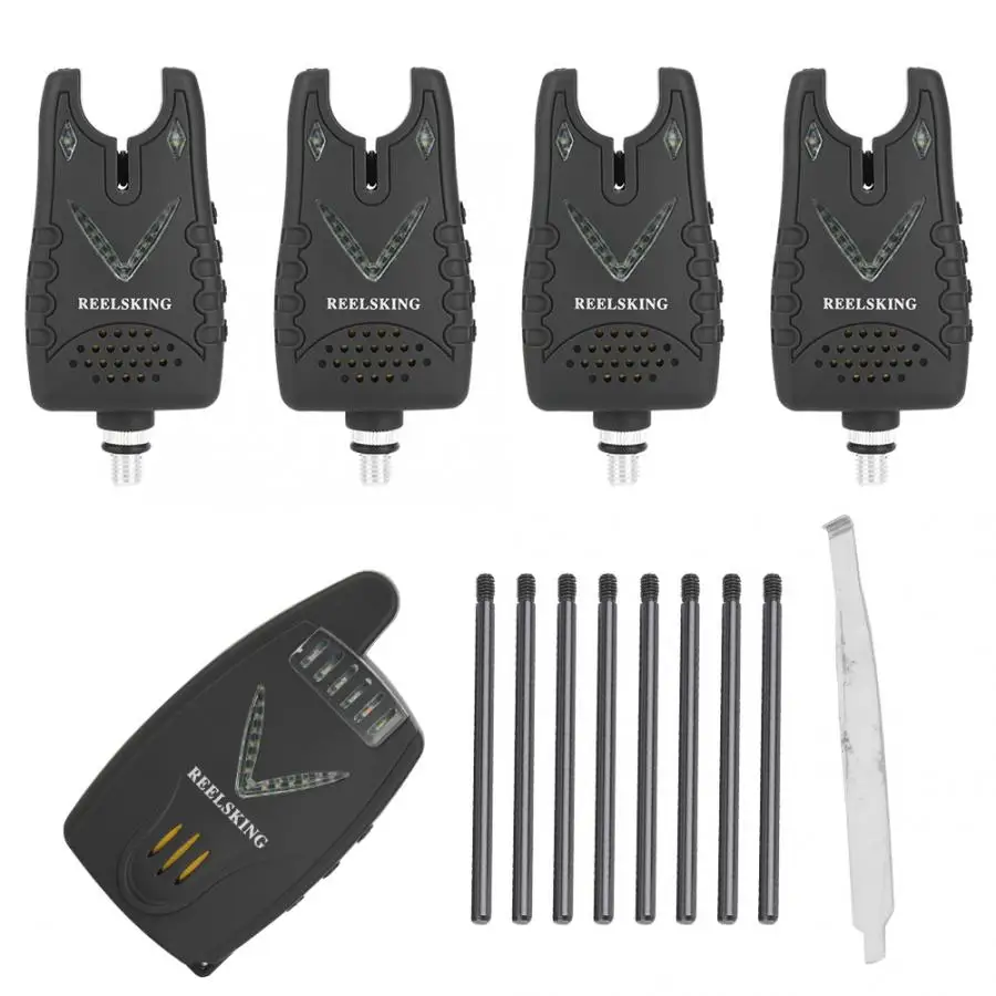 Беспроводной светодиодный цифровой сигнал для укуса рыбы 4 + 1|Рыболовные снасти| |