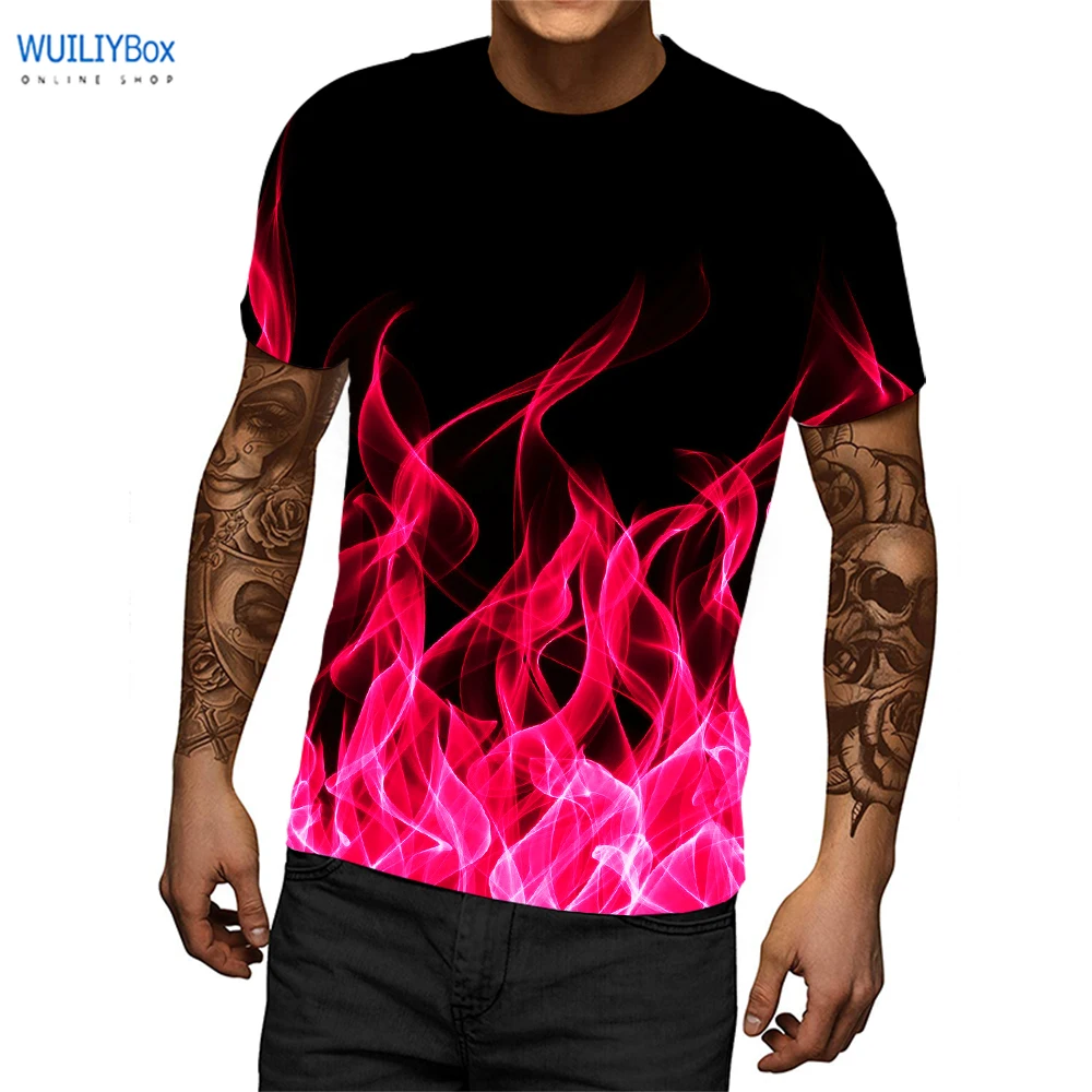 Футболка Мужская/Женская с 3D-принтом в виде огня | Мужская одежда