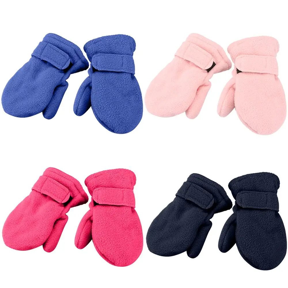 

Years Candy Color Toddler Infant Thickening Warm Winter Mittens Outdoor Hand Warmers Childrens Gloves Lined with Fleece