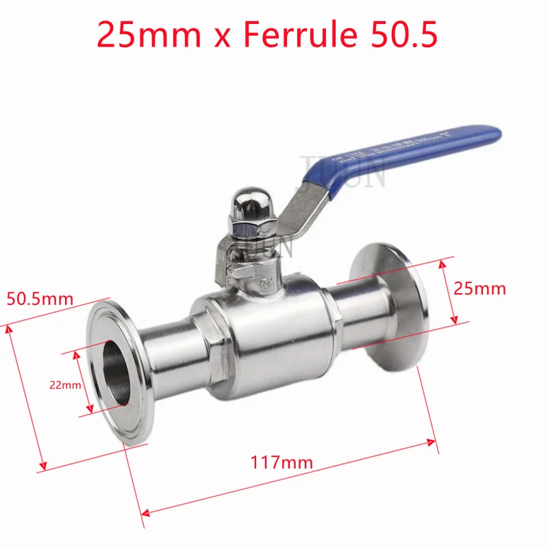 Гигиенический шаровой клапан из нержавеющей стали 1/2 дюйма 1-3/4 1-1/4 1-1/2 2 304 тройной