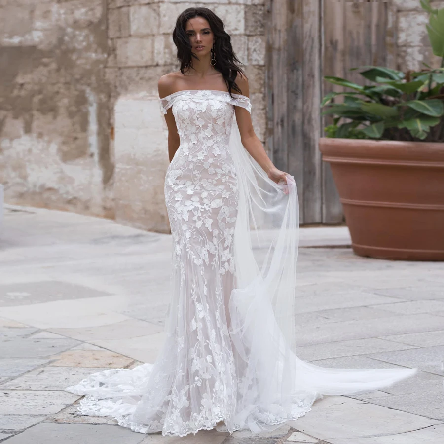 Новое поступление свадебные платья русалки с открытыми плечами Vestido De Novia длинное