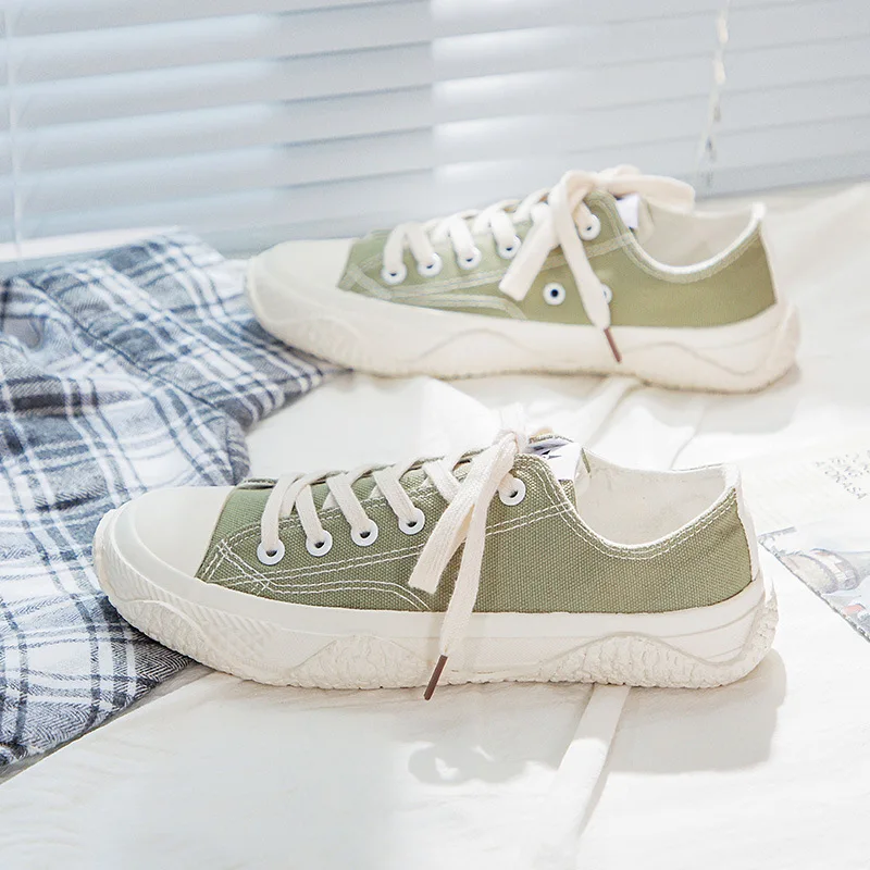 

2020 Autumn New Women's Shoes Low-cut Canvas Shoes Female Students Casual All-match Flat-bottom Hip-hop Skateboard Shoes