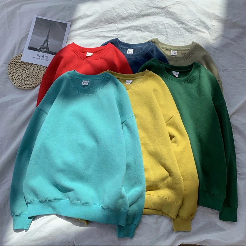 2020 Autumn Winter Woman's Hoodies Women Sweatshirts Lady Fashion Plus Size Oversize Female Loose Cotton Solid Thicken Warm