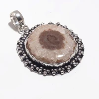 genuine solar quartz pendant silver overlay over copper hand made women jewelry gift
