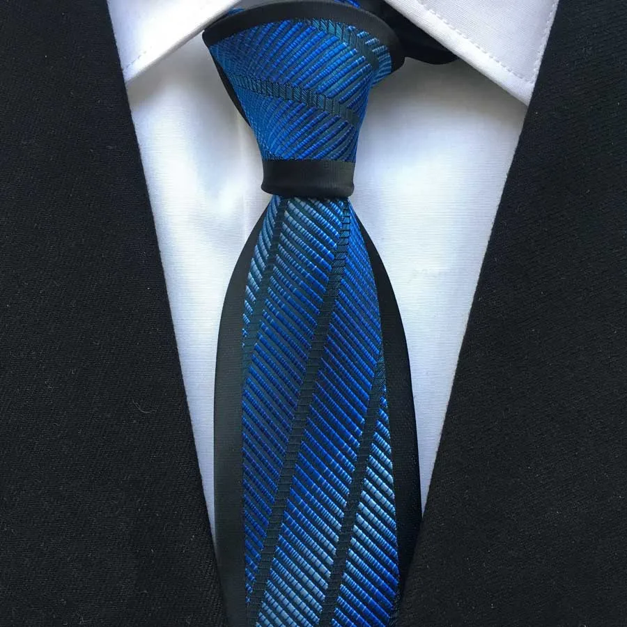 2023 Мужской дизайнерский галстук из искусственной кожи модный синий с черными