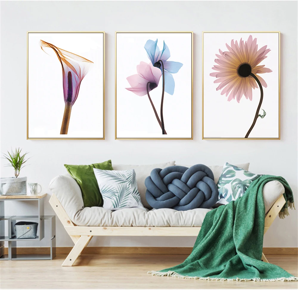 Настенная Картина на холсте с цветами рентгеновские растения скандинавский