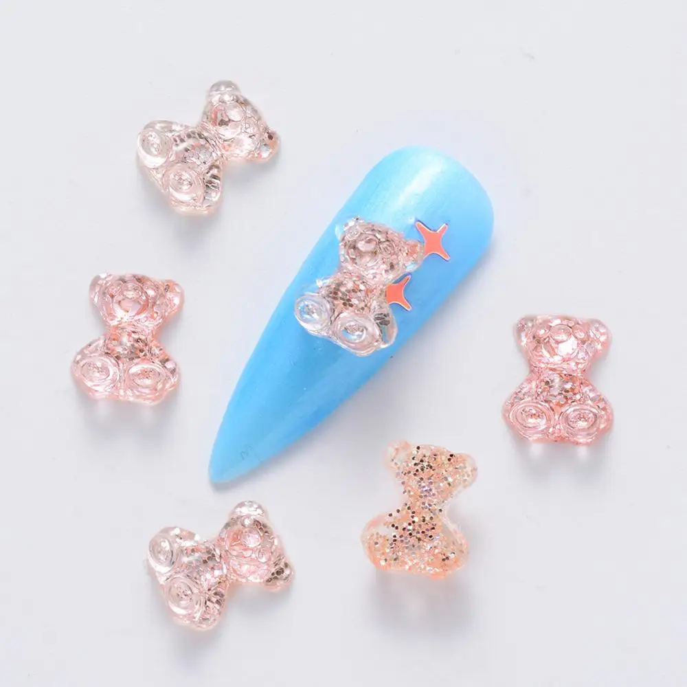 

1000pcs Teady Bear Nail Art 3D Decorations Aurora Rhinestone for Nails Jelly Ornaments DIY UV Gel Stones Manicure Accessories