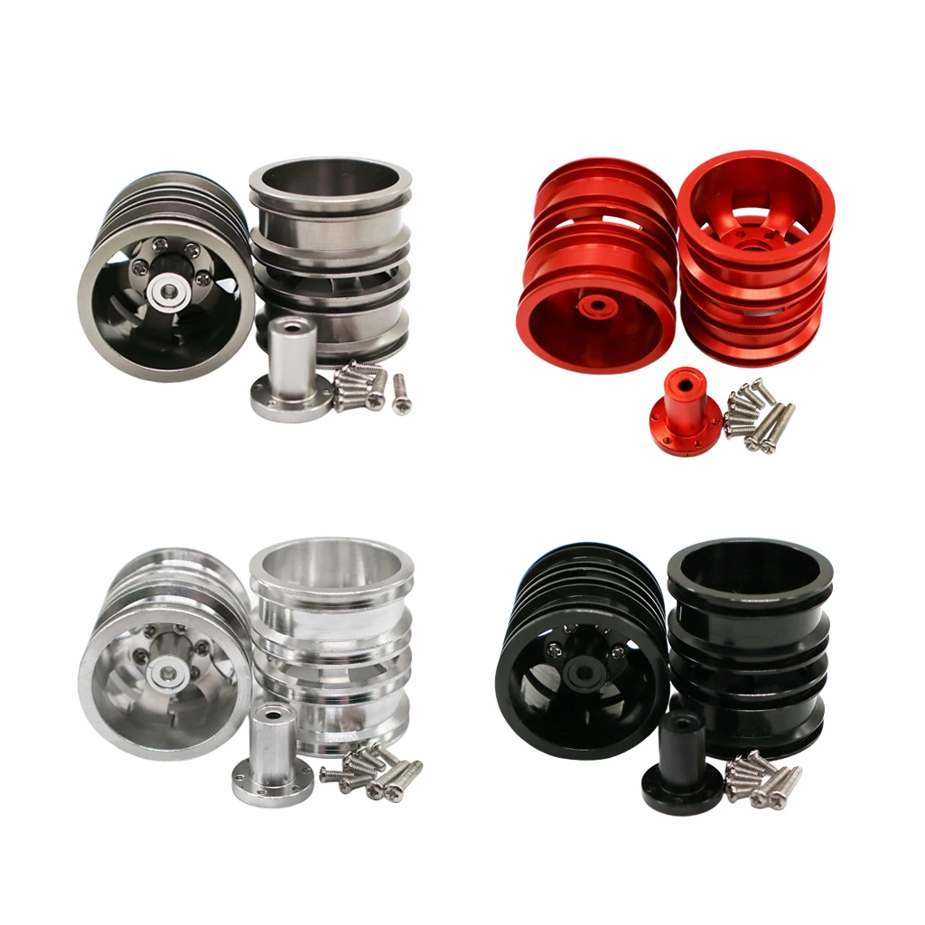 

2Pcs Beadlock Wheel Rims with 12mm Adapter Set for WPL JJRC Remote Control Cras