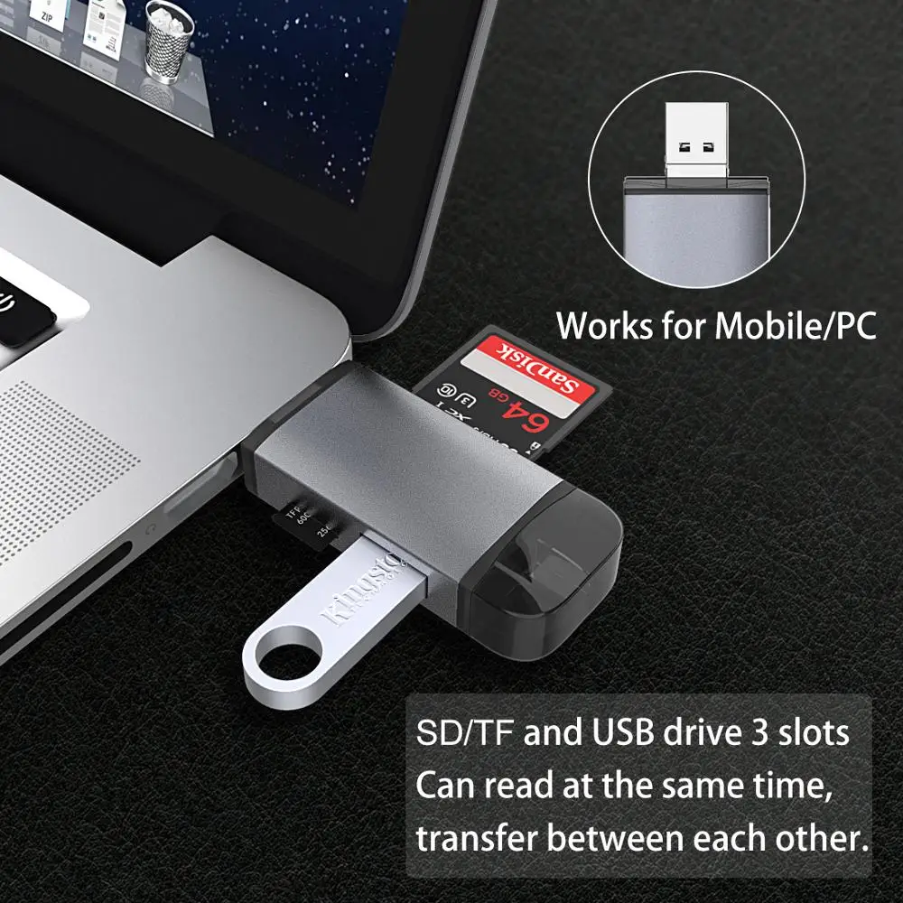 Док станция USB 3 0 кардридер для Macbook Type C мобильный OTG чтение TF карта SD usb накопитель
