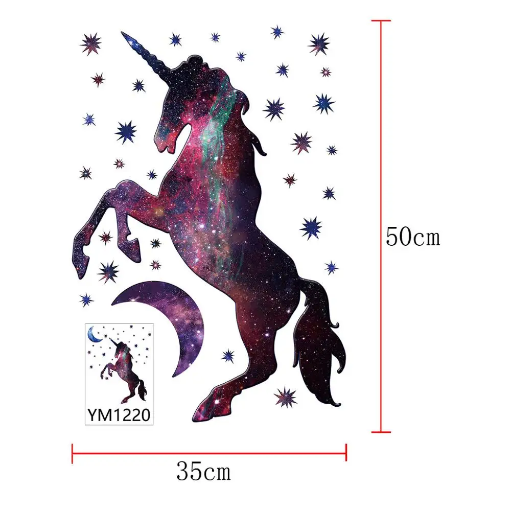 Unicorn 10 Красочные наклейки с животными на стену Единорог вечерние украшения художественная наклейка на холодильник универсальные Мультяшные обои для детской комнаты - Цвет: Unicorn 10