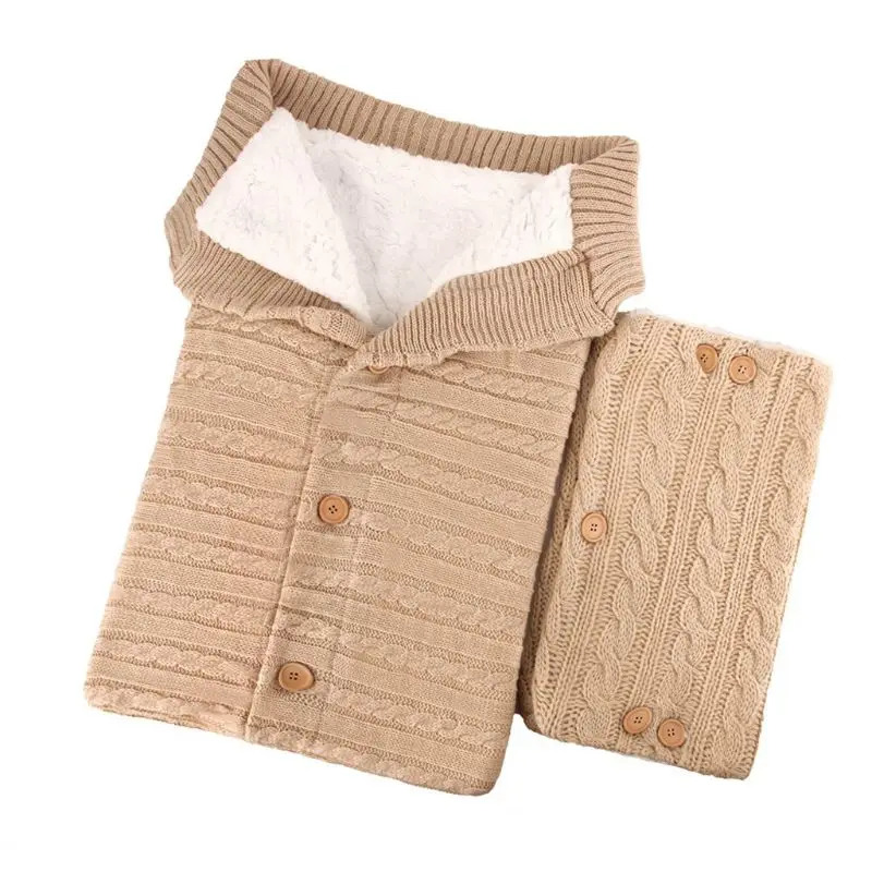 

2PCS Baby Fleece Blanket Swaddle with Stroller Hand Muff Hands Warmer Baby Stroller Sleeping Bag 45BF