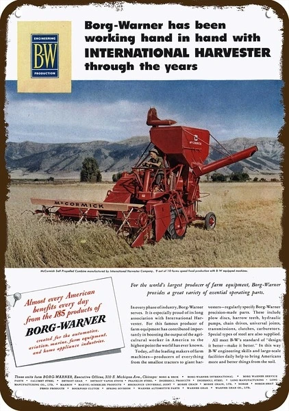

1951 Mccormick International Harvester Combine Vintage Look Replica Metal Sign